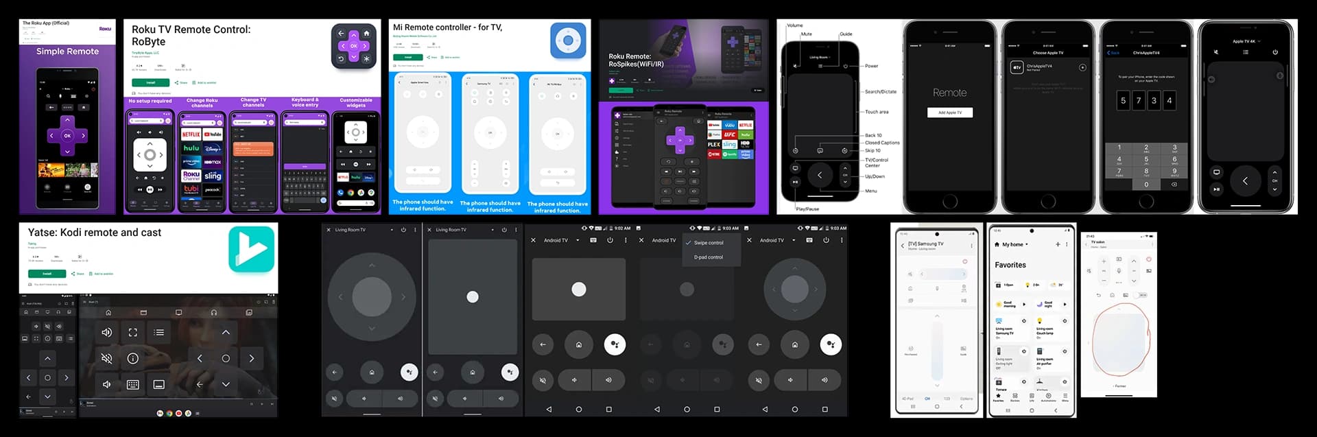 Competitor remote control apps compared