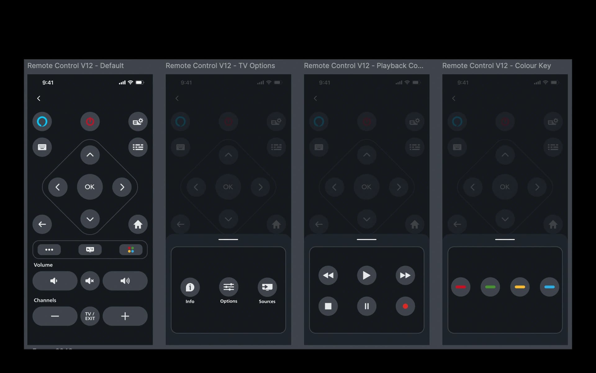 App remote control in dark mode