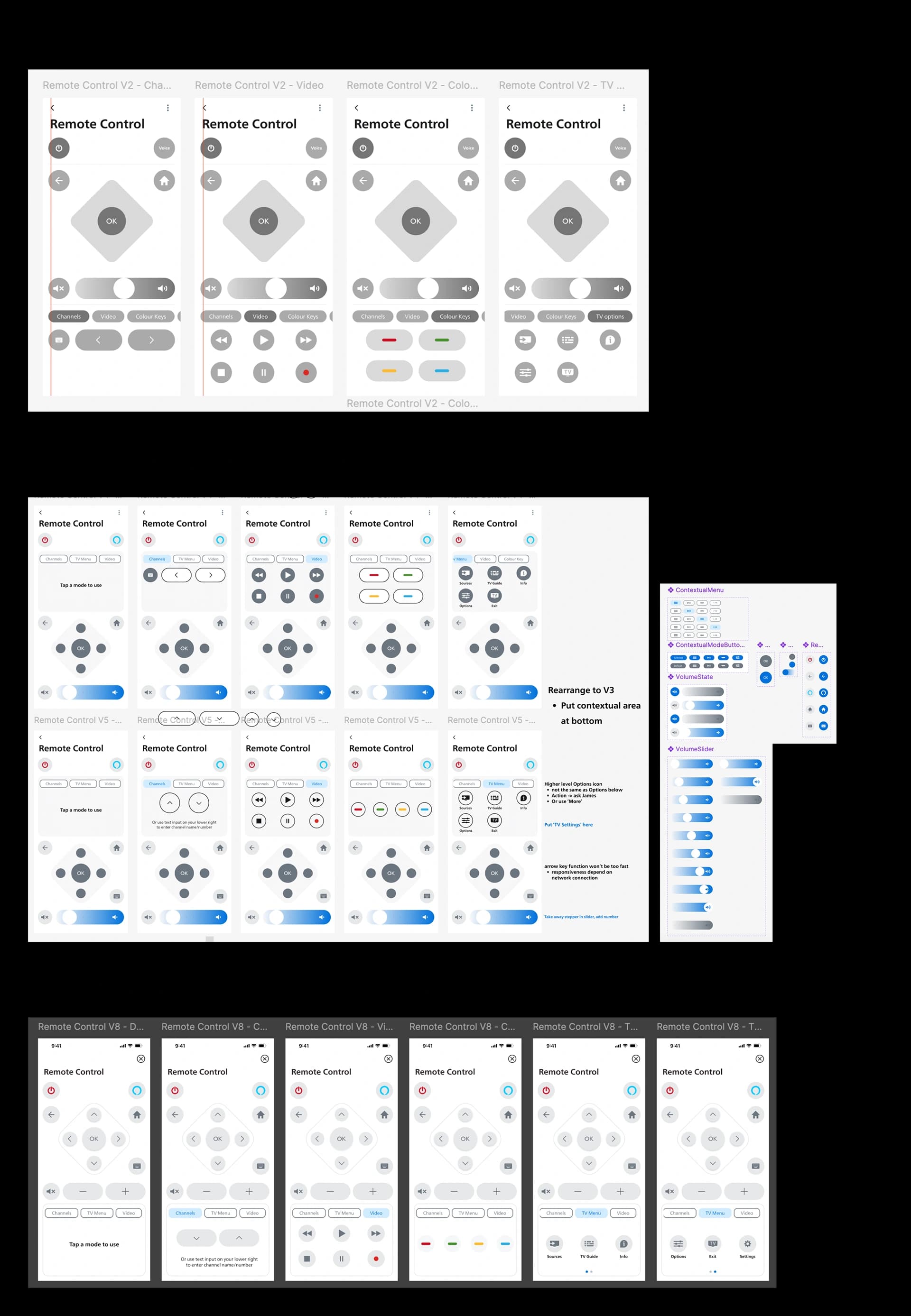 Design stages for the app remote control