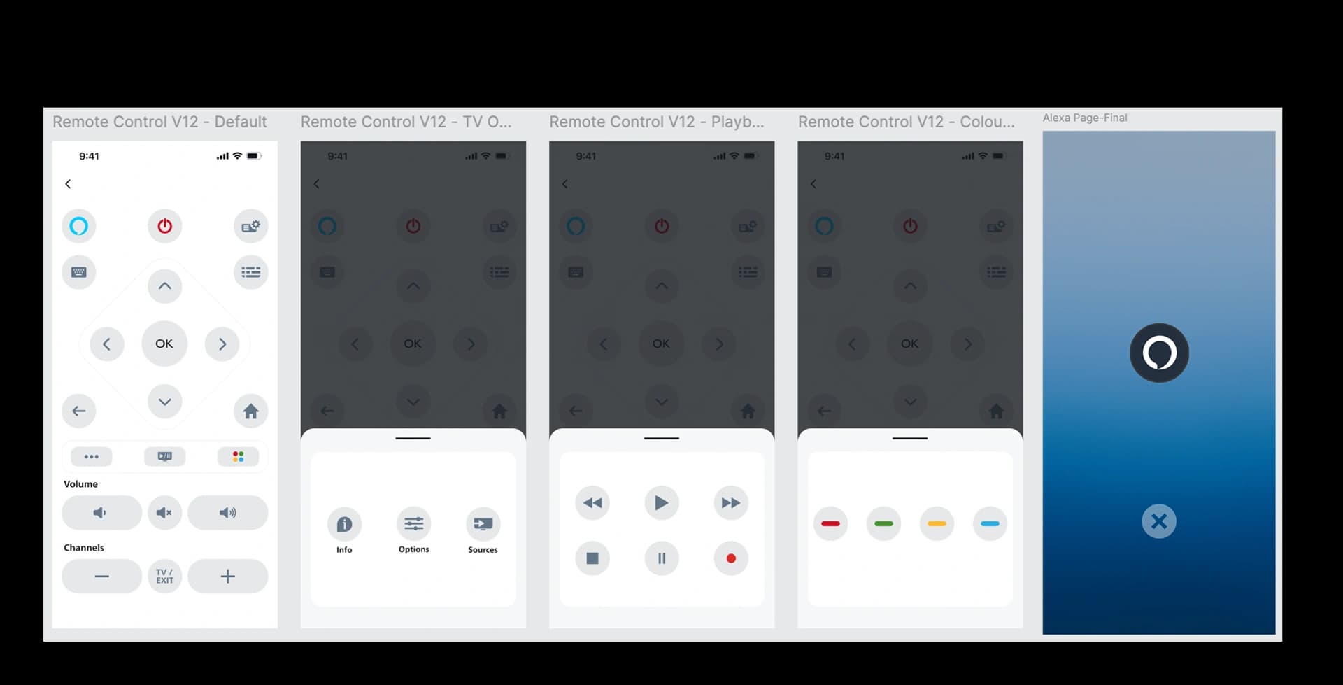 Final design for the app remote control