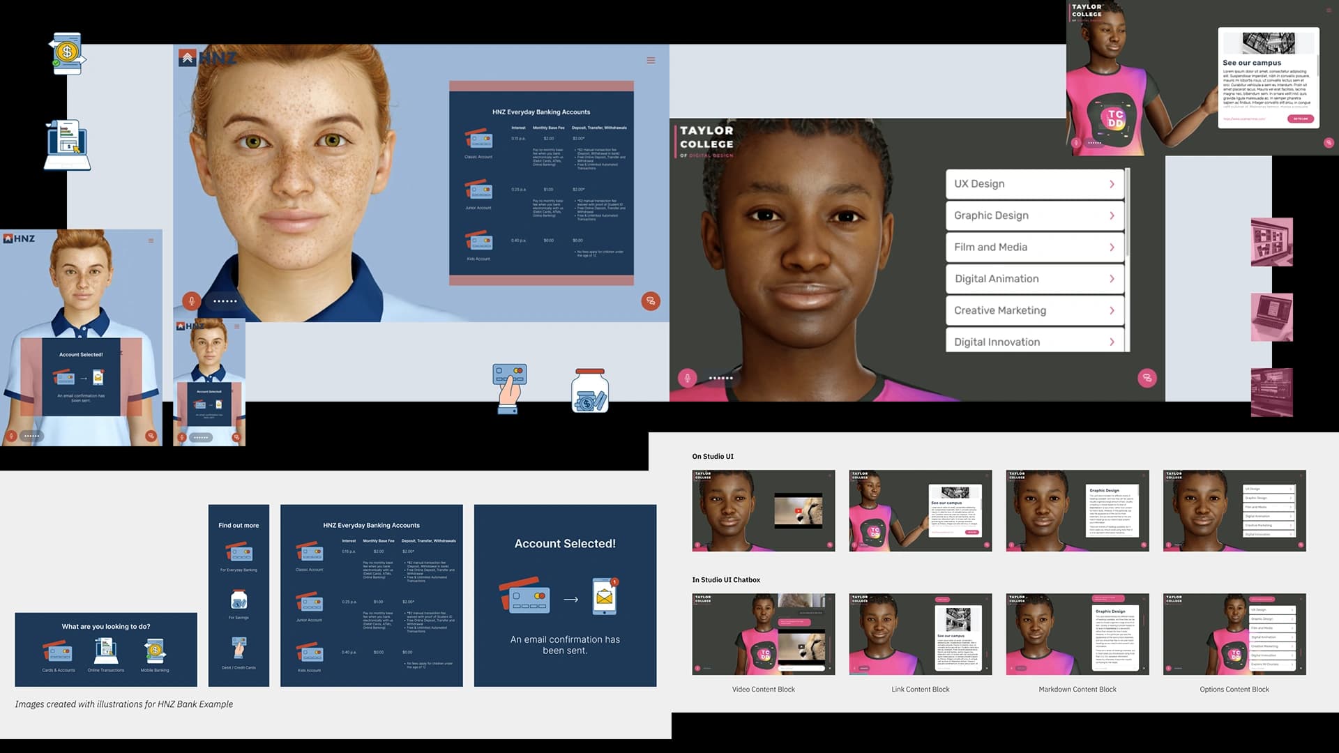 Assets for the Visual Content section of the guidelines